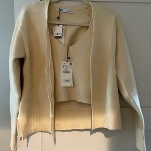 NWT Zara sweater bra and cardigan set
